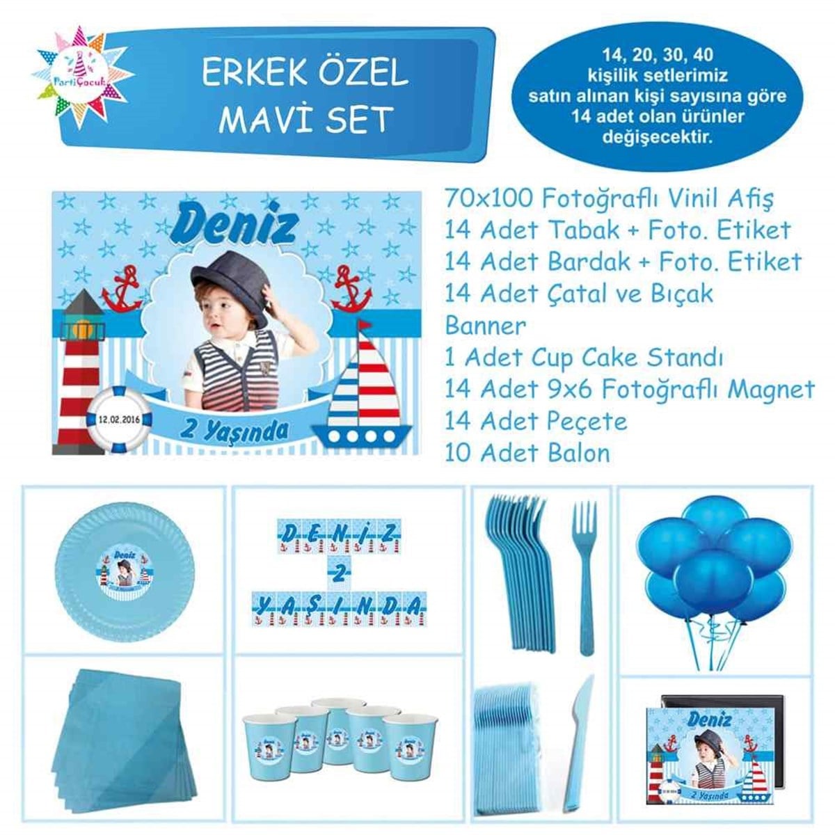 Denizci Masa Süslemesi Paketi Özel Set 