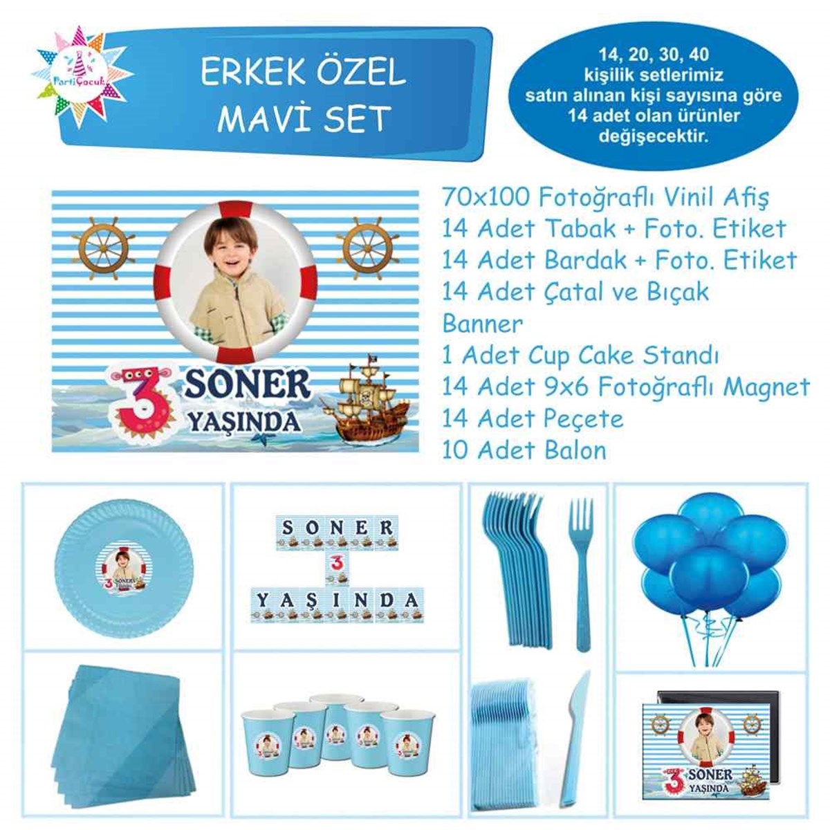 Denizci Parti Süsleri Paketi Özel Set 