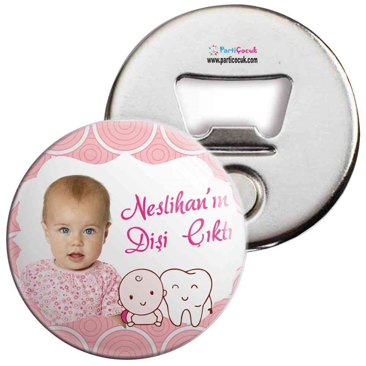 Diş Buğdayı Diş ve çocuk Pembe Parti Açacaklı Magnet 