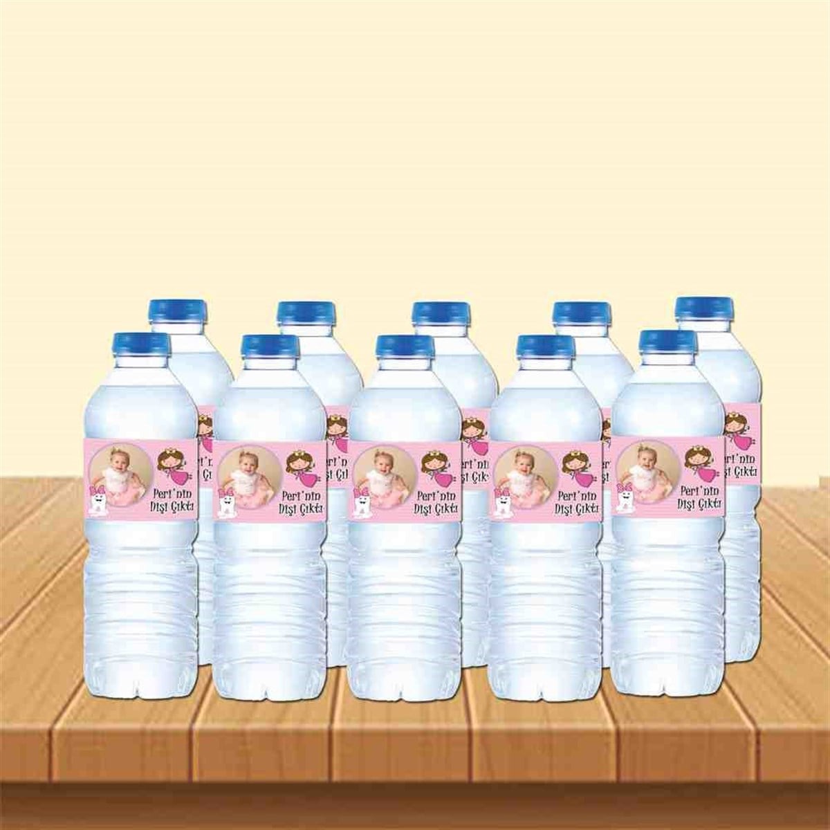 Diş Buğdayı Fiyonklu Pembe Diş Su Şisesi Bandı 