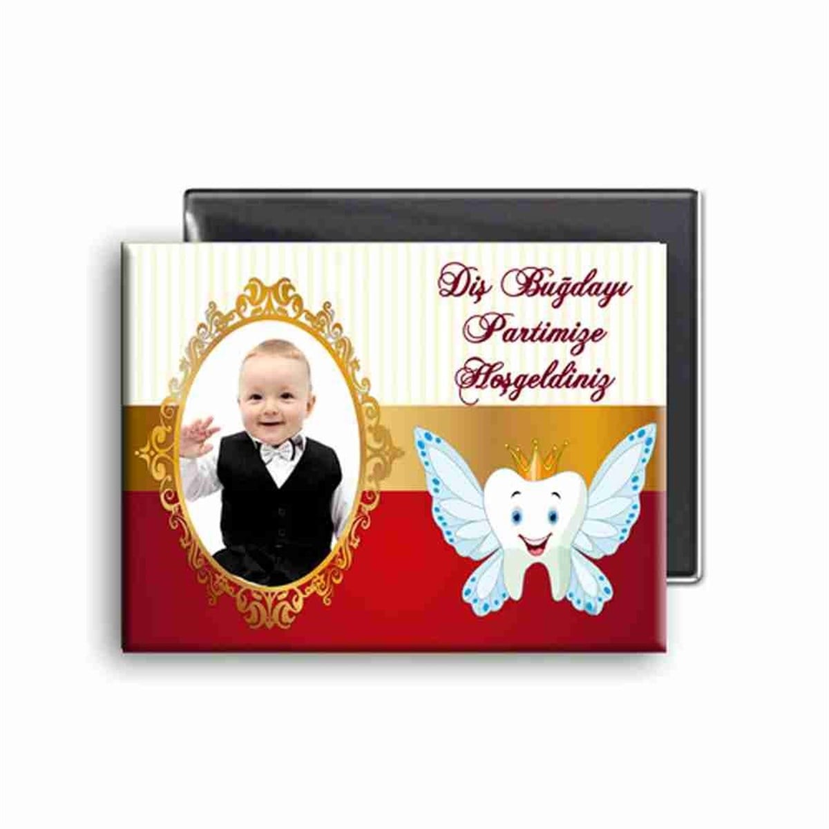 Diş Buğdayı Gold Kırmızı Melek Dişli Buzdolabı Magneti 