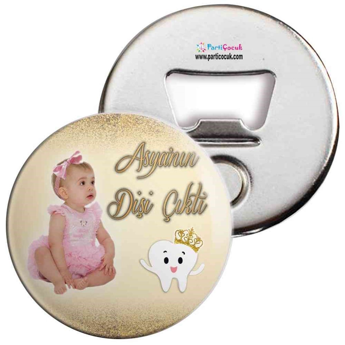 Diş Buğdayı Gold Taçlı Parti Seti Açacaklı Magnet 