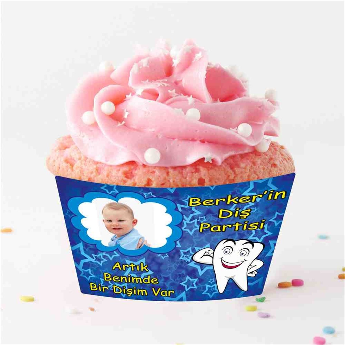 Diş Buğdayı Mavi Güçlü Diş Cupcake Sargısı 