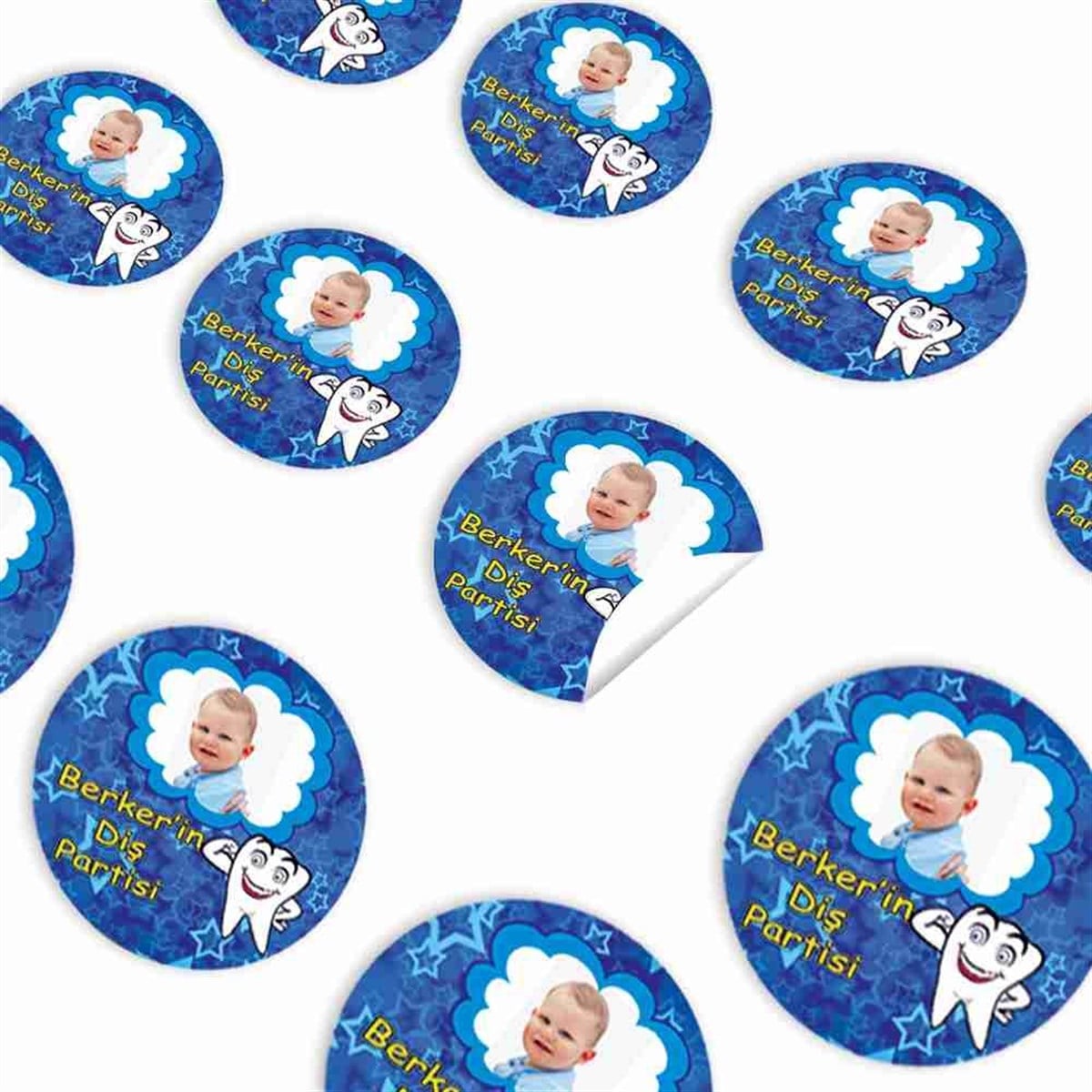 Diş Buğdayı Mavi Güçlü Diş Sticker 30 Adet 