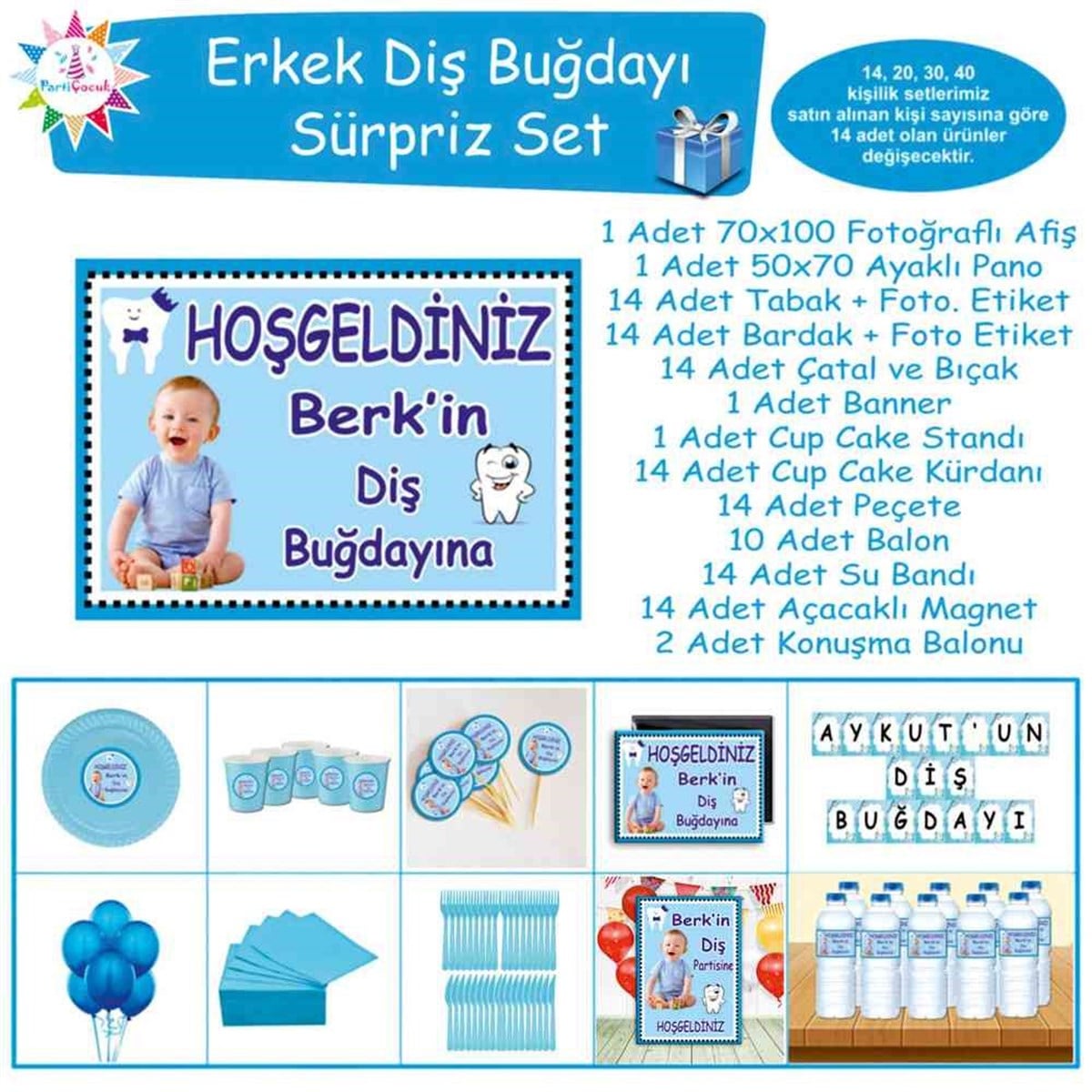 Diş Buğdayı Mavi Taçlı Süpriz Set 