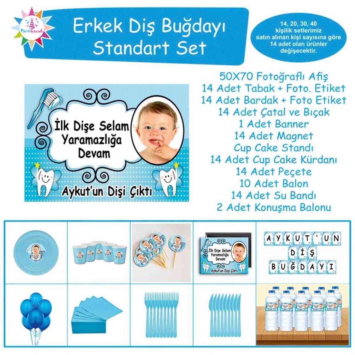 Diş Buğdayı Melek Masa Süslemesi Standart Set 