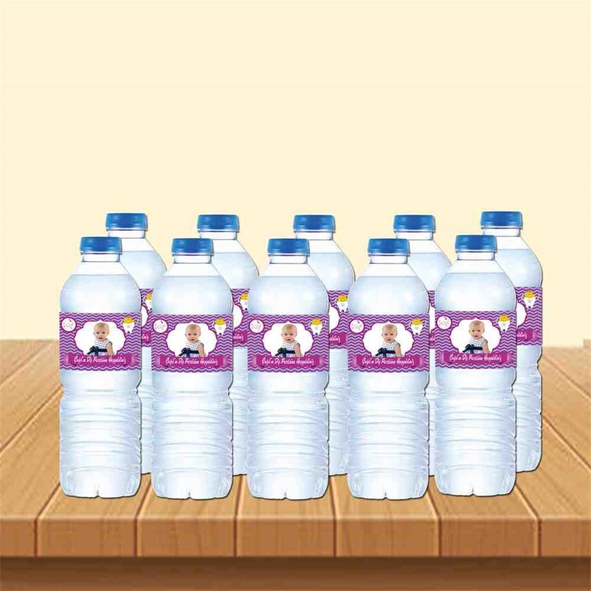 Diş Buğdayı Mor Çizgili Melek Parti Seti Su Şisesi Bandı 