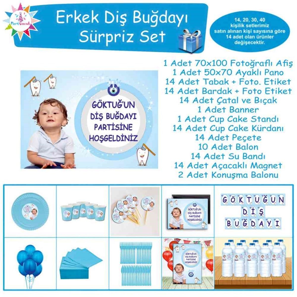 Diş Buğdayı Nazar Boncuklu Parti Seti Süpriz Set 