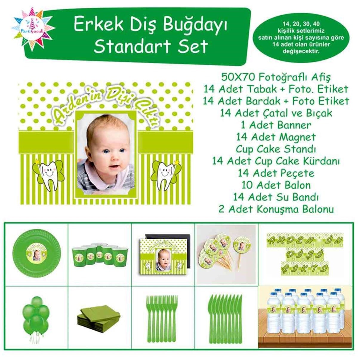 Diş Buğdayı Partisi Yeşil Melek Diş Standart Set 
