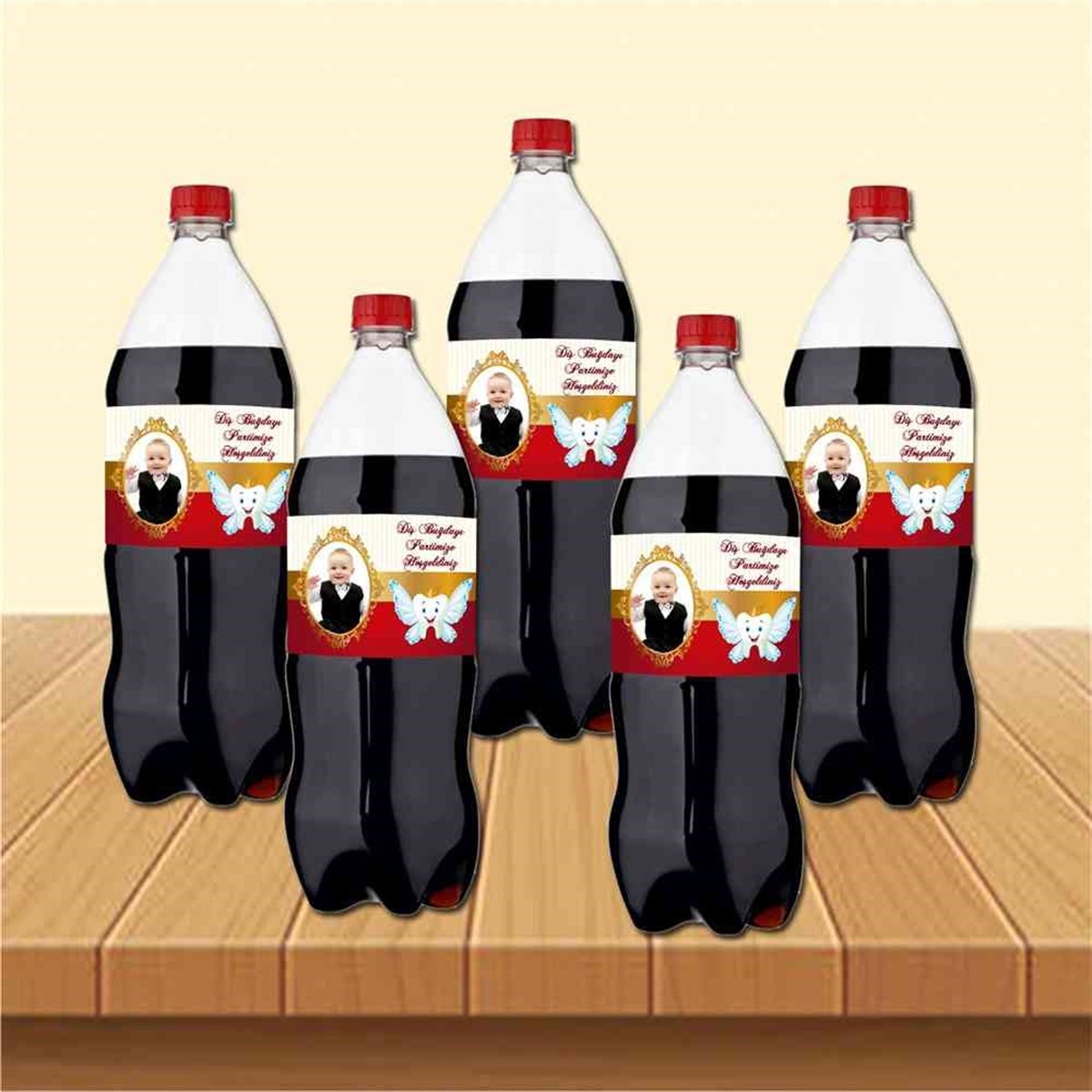 Diş Buğdayı Pembe Diş Fırçalı Melekli Cola Şisesi Bandı 