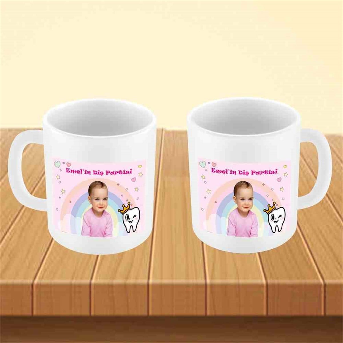 Diş Buğdayı Pembe Diş Fırçalı Melekli Kupa Bardak Mug 