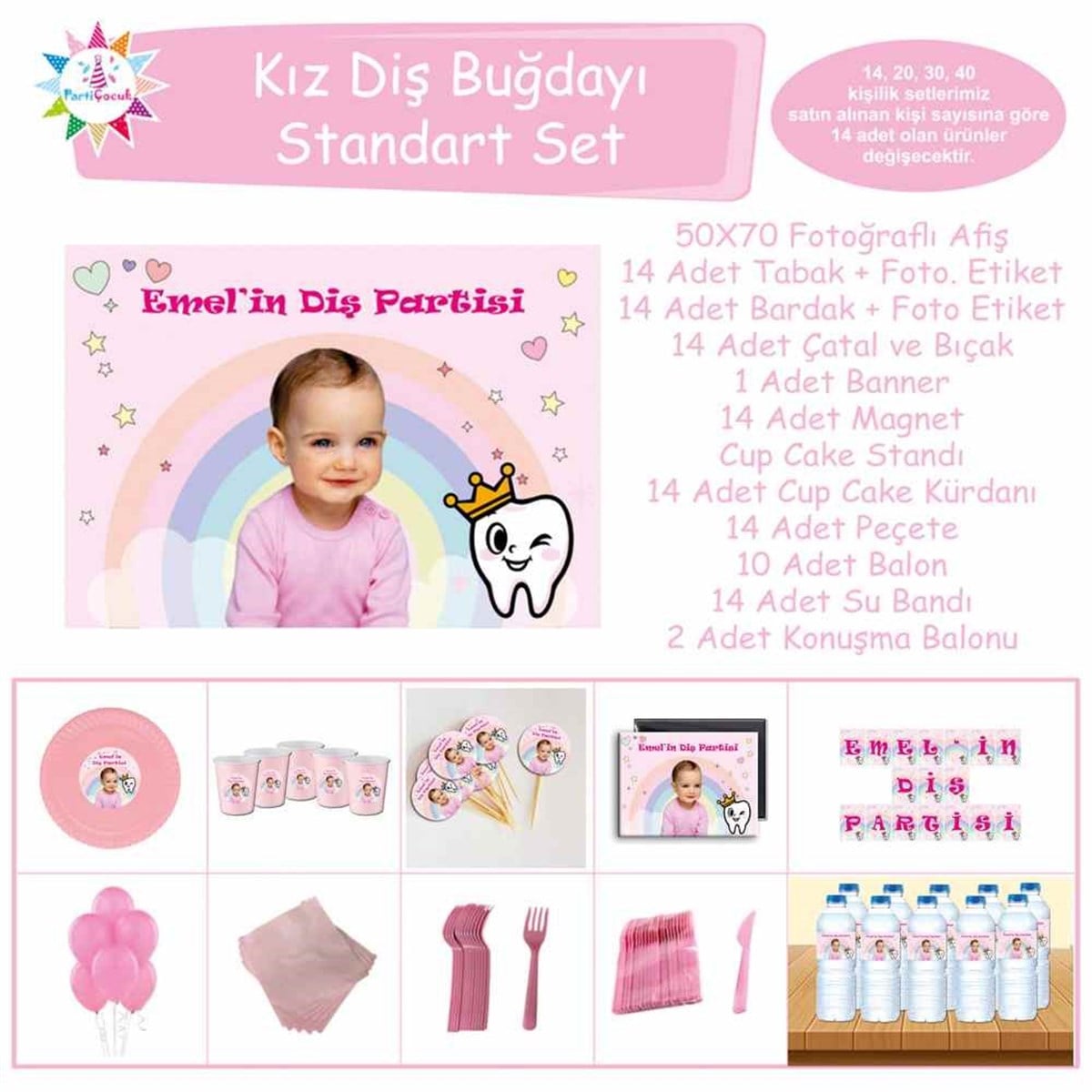 Diş Buğdayı Pembe Diş Fırçalı Melekli Standart Set 