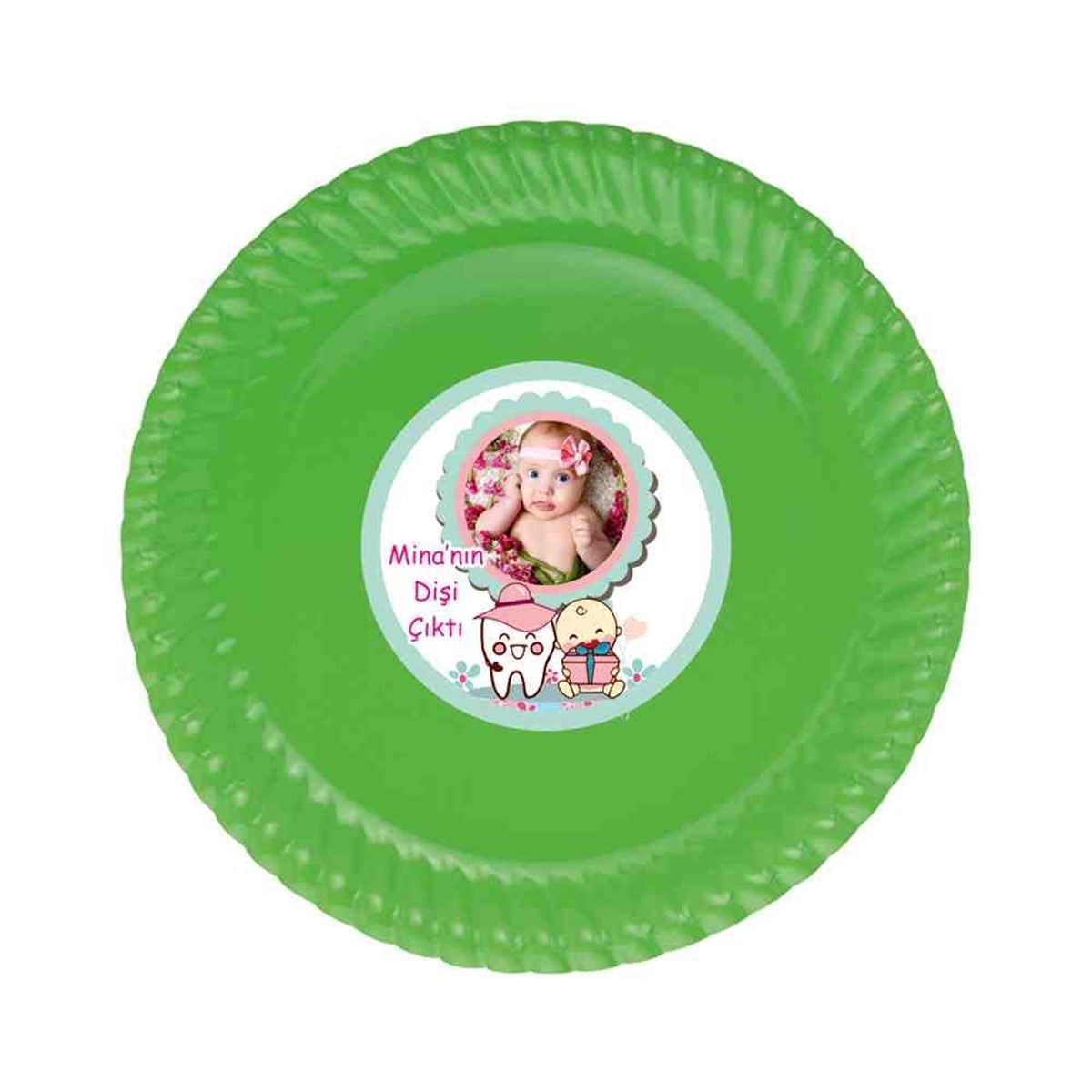 Diş Buğdayı Pembe Şapkalı Konsept Etiketli Tabak  