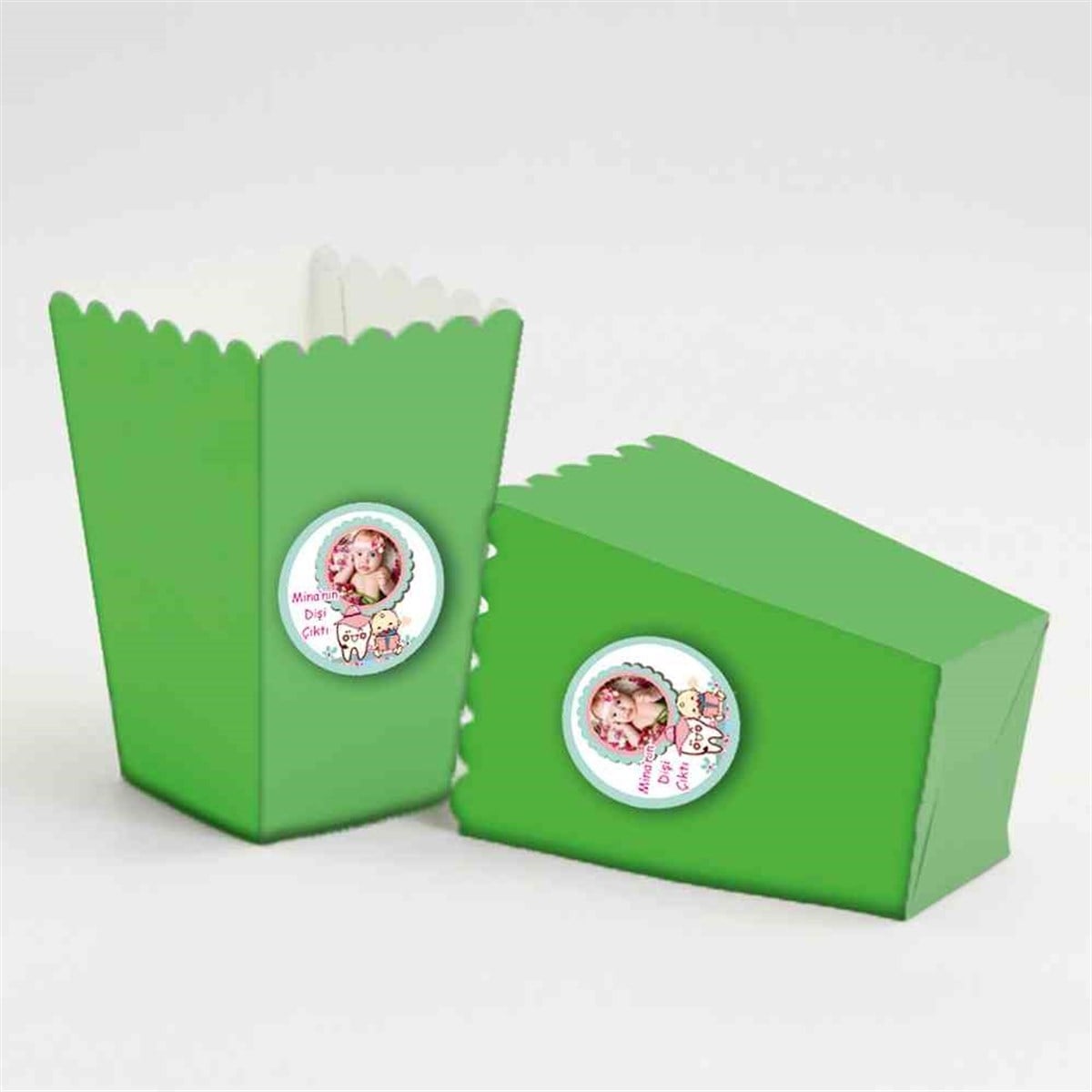 Diş Buğdayı Pembe Şapkalı Konsept Popcorn Kutusu 10 Adet   