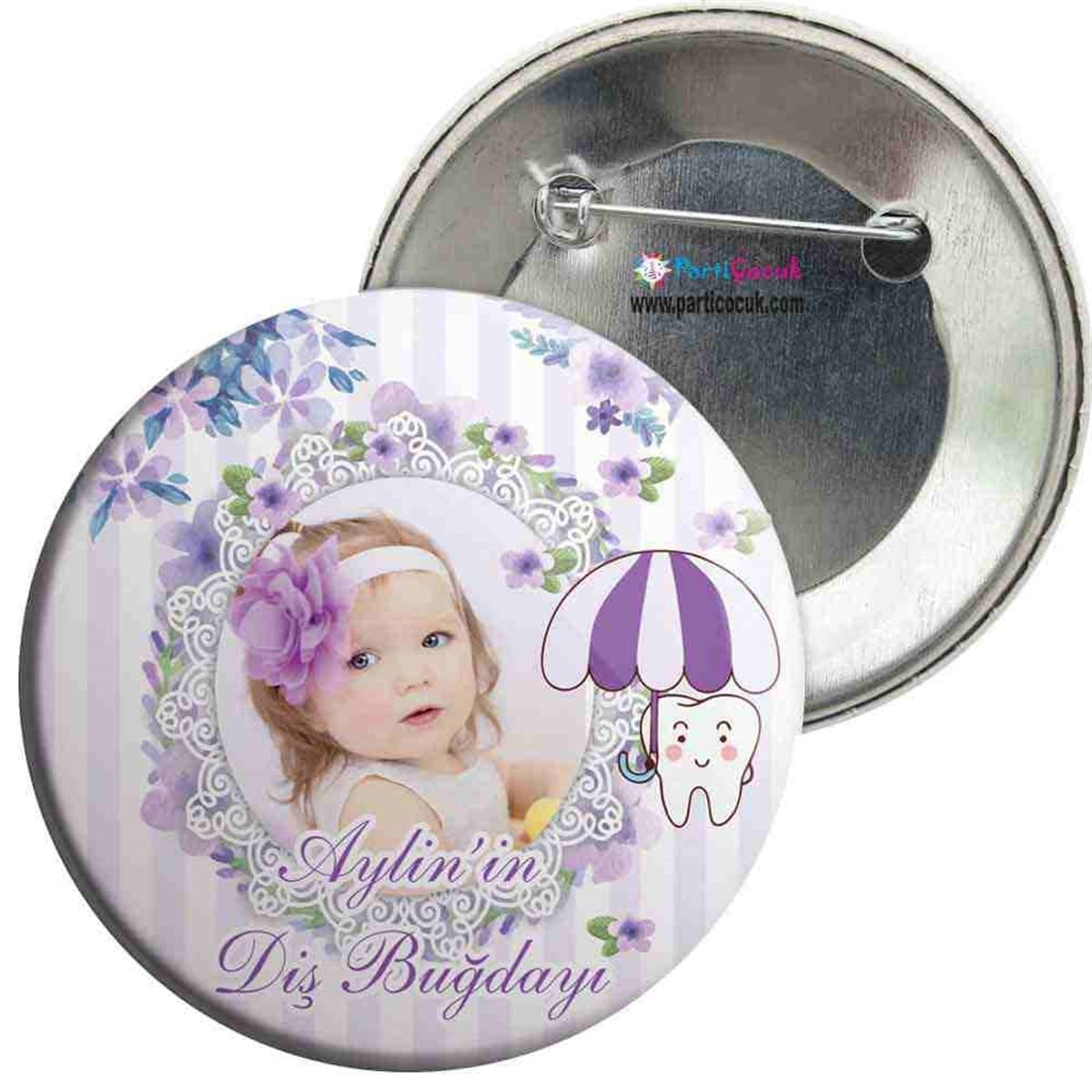 Diş Buğdayı Pembe Tatlı Diş Temalı İğneli Rozet 