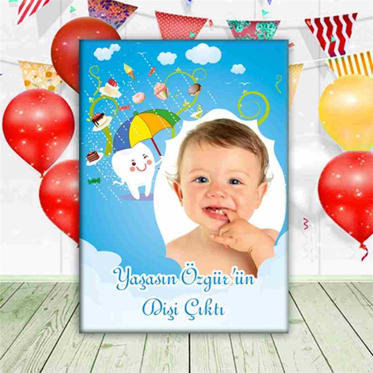 Diş Buğdayı Utangaç Mor Diş Parti Seti Ayaklı Pano 