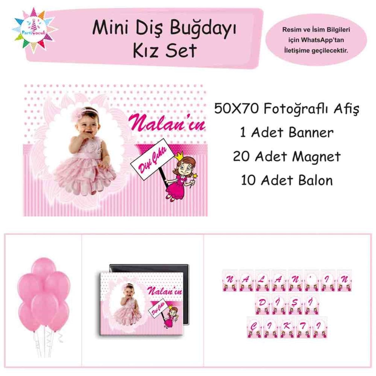 Diş Buğdayı Vintage Çiçekli Diş Parti Seti Mini Set 