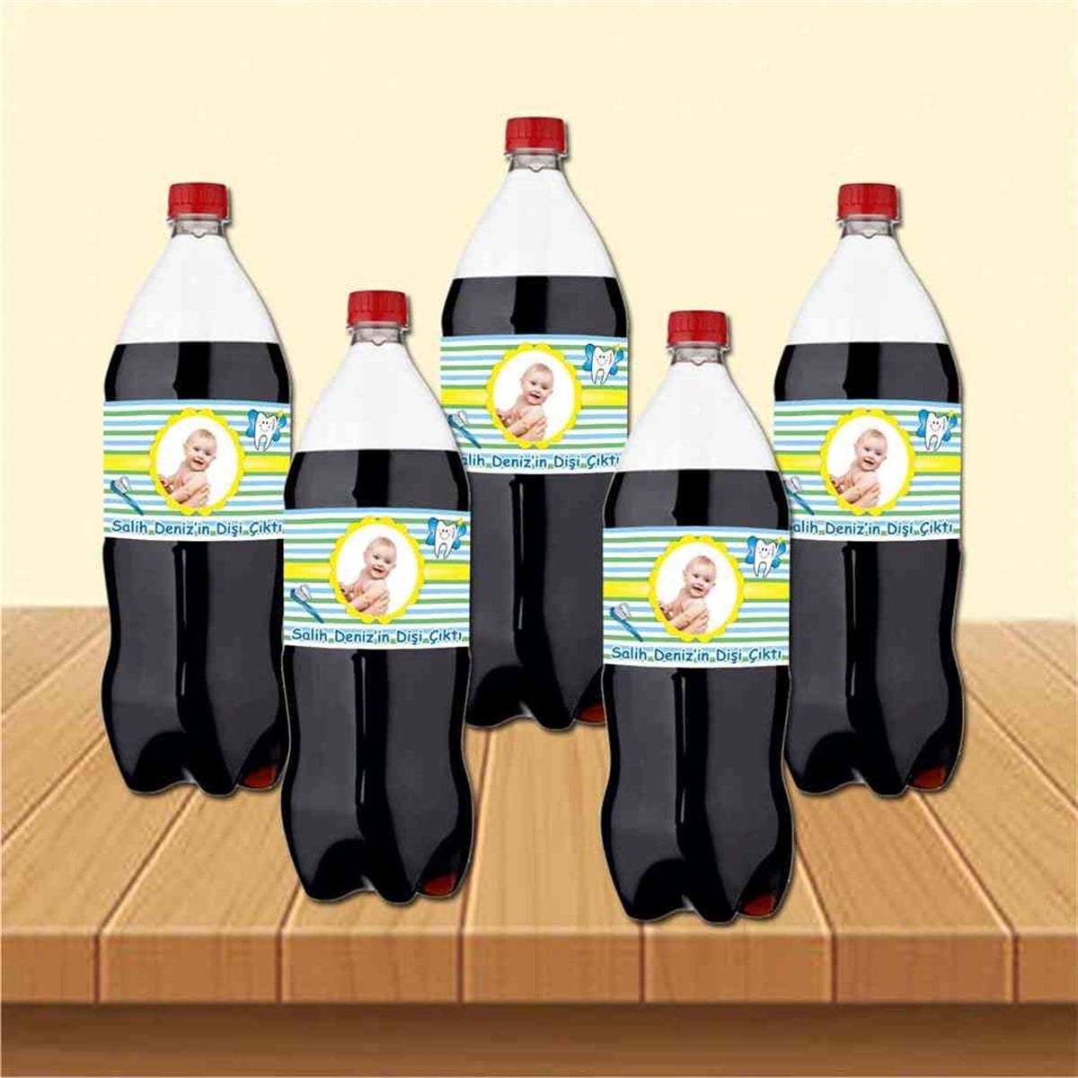 Diş Buğdayı Vintage Çiçekli Diş Parti Seti Cola Şisesi Bandı 