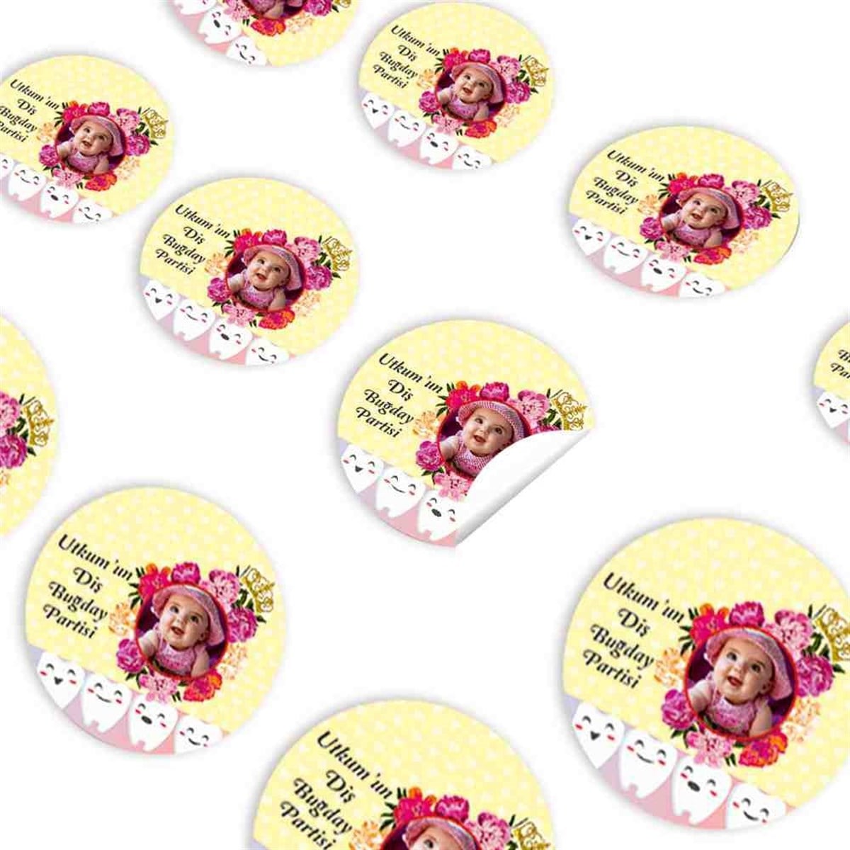 Diş Buğdayı Yaramaz Sevimli Diş Sticker 30 Adet 