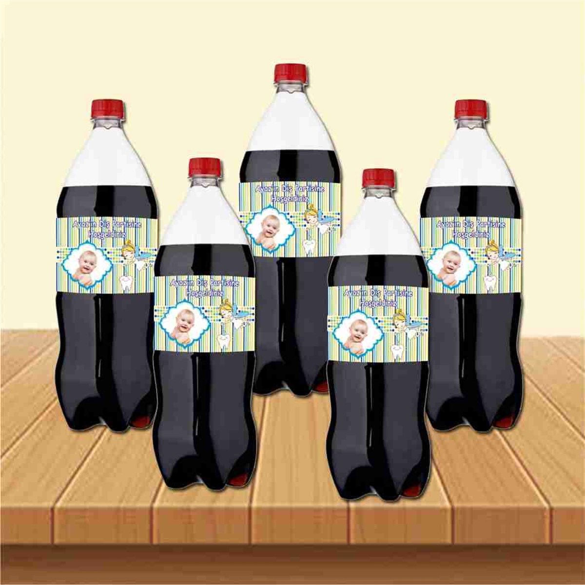 Diş Buğdayı Yeşil Çizgili Puantiyeli Cola Şisesi Bandı 