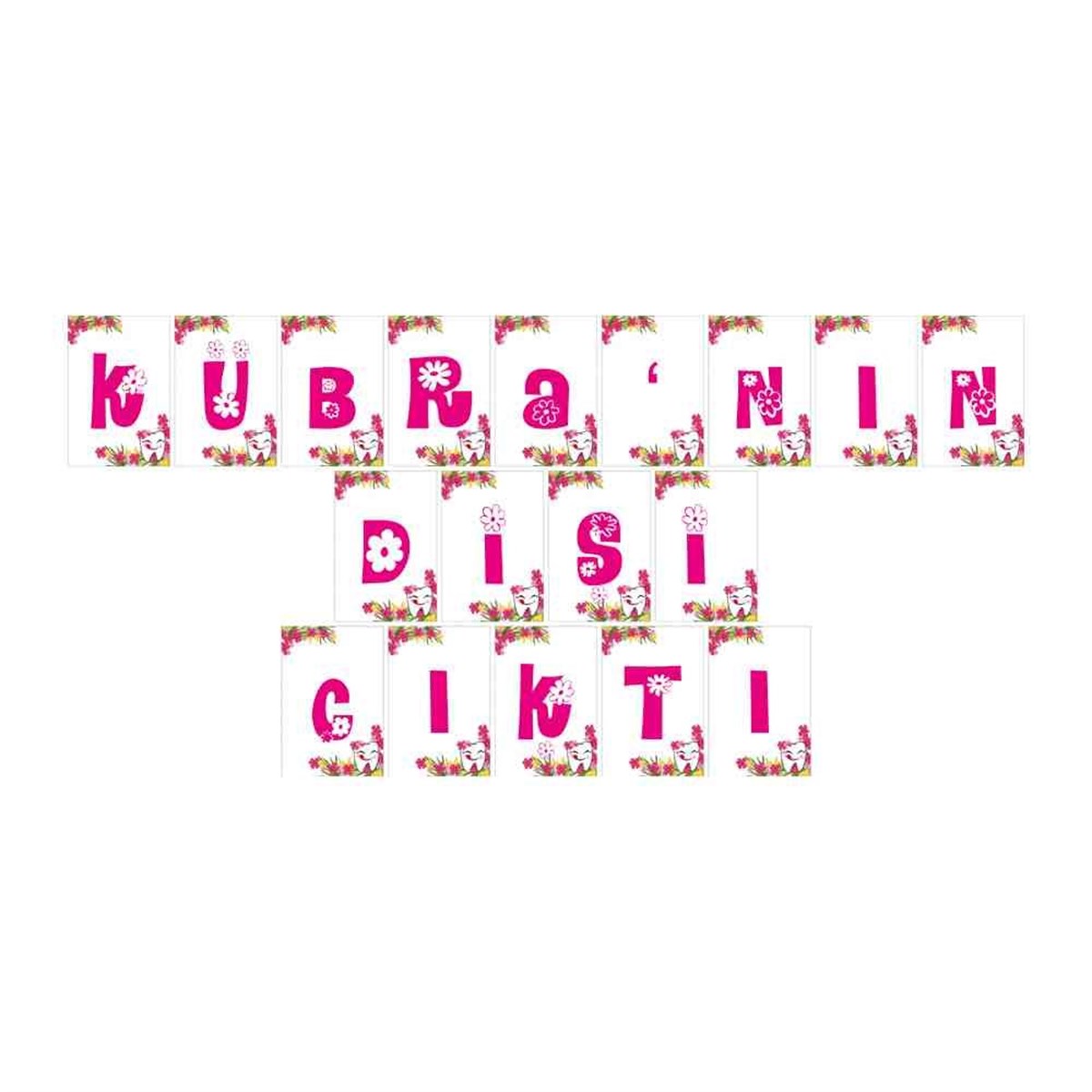 Diş Partisi Aloha Çicekli Parti Paketi  Harf Banner 