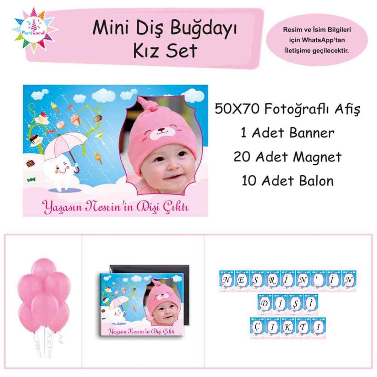 Diş Partisi Aloha Çicekli Parti Paketi  Mini Set 