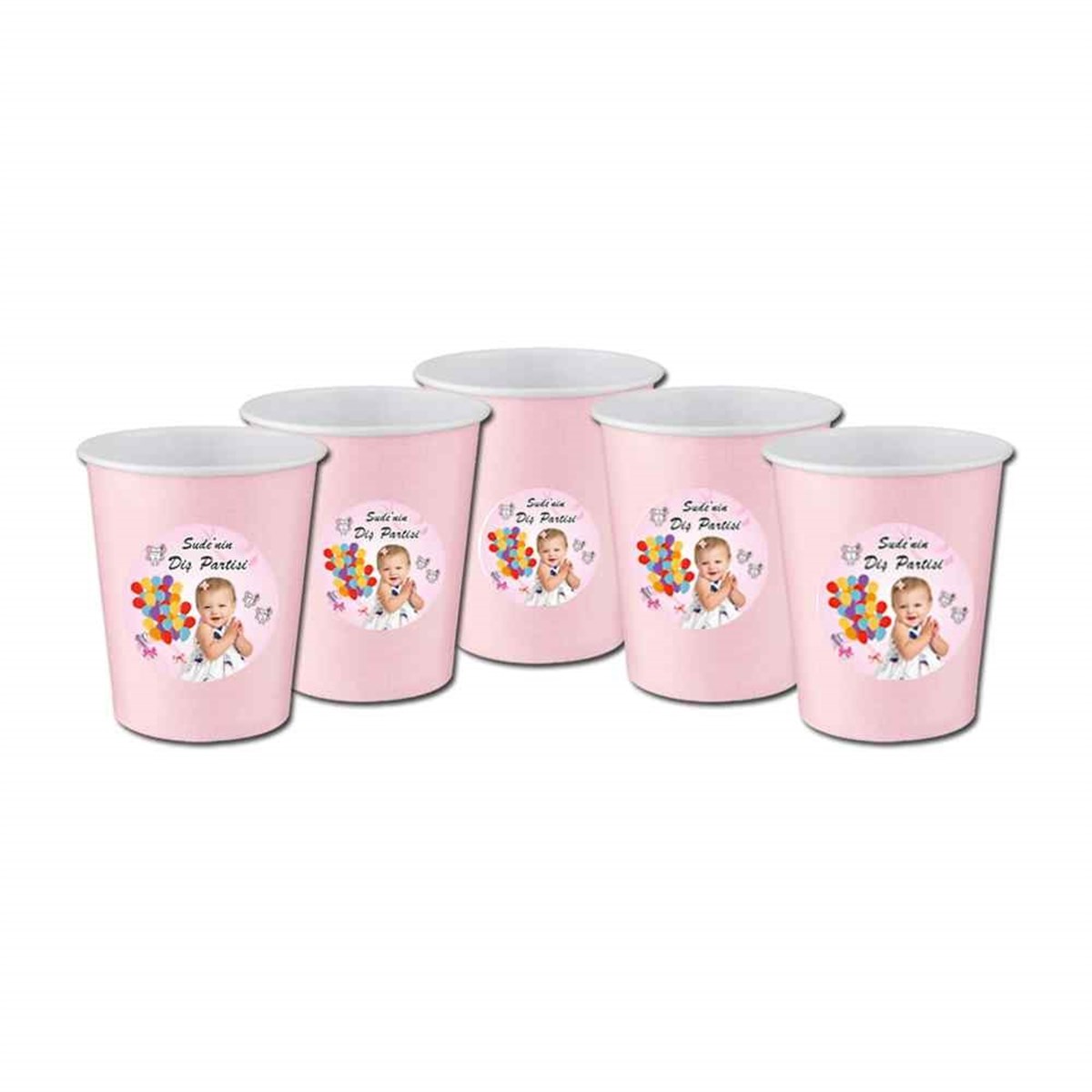 Diş Partisi Balonlu Dişli Parti Seti Bardak 5 Adet 