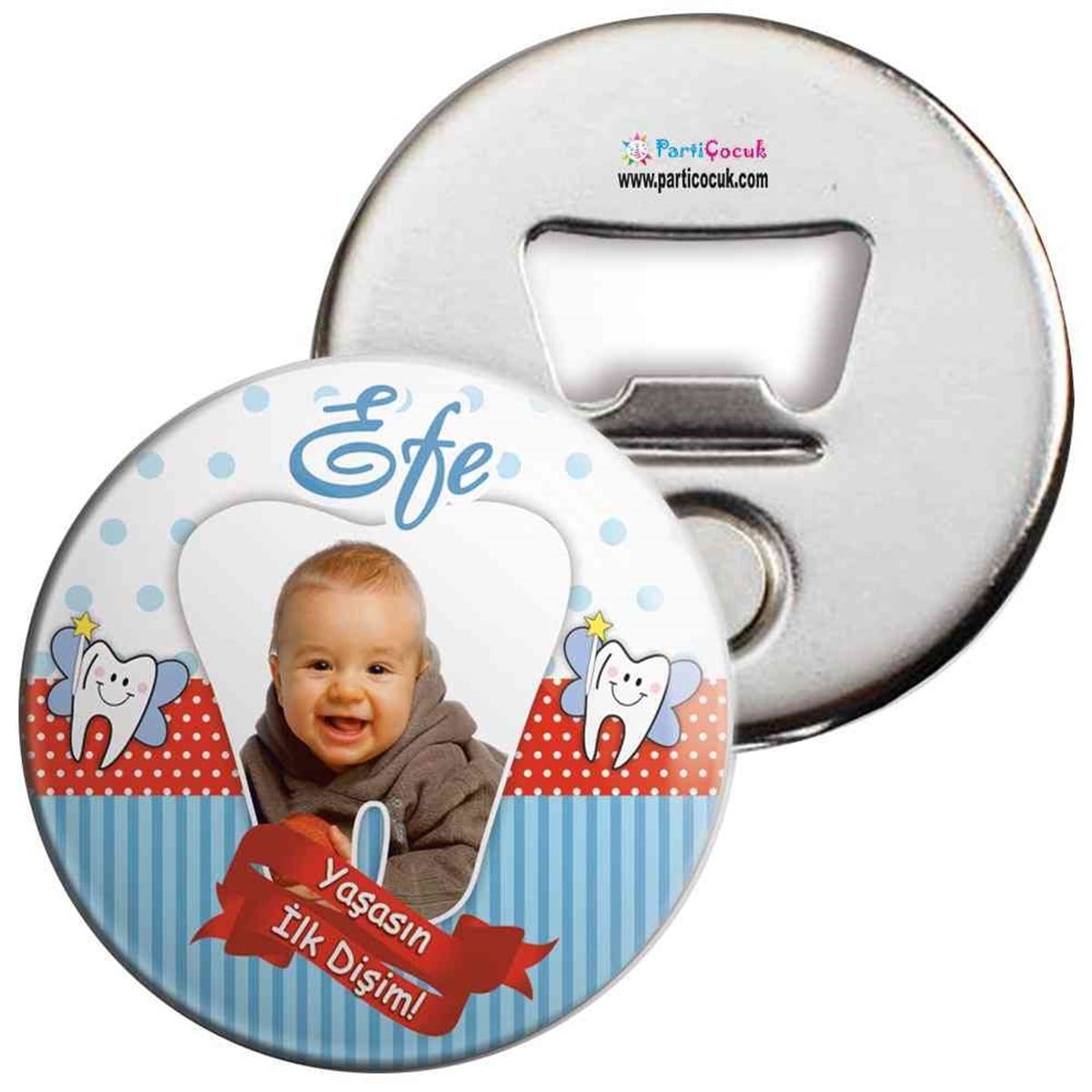 Diş Partisi Diş Kırmızı Çerçeveli Açacaklı Magnet 