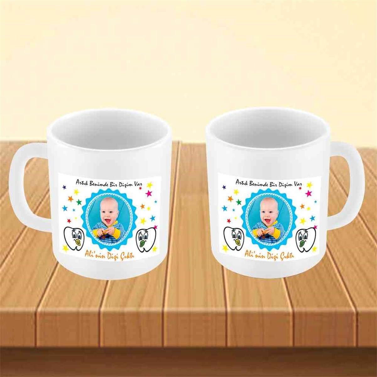 Diş Partisi Emzikli Dişli Parti Süsleri Kupa Bardak Mug  