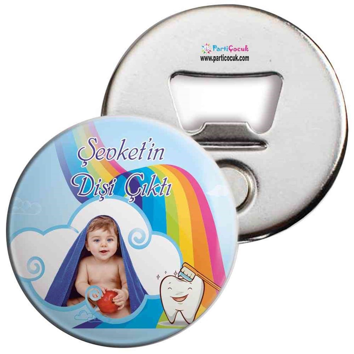 Diş Partisi Gökkuşağı Diş Fırçalı Açacaklı Magnet 