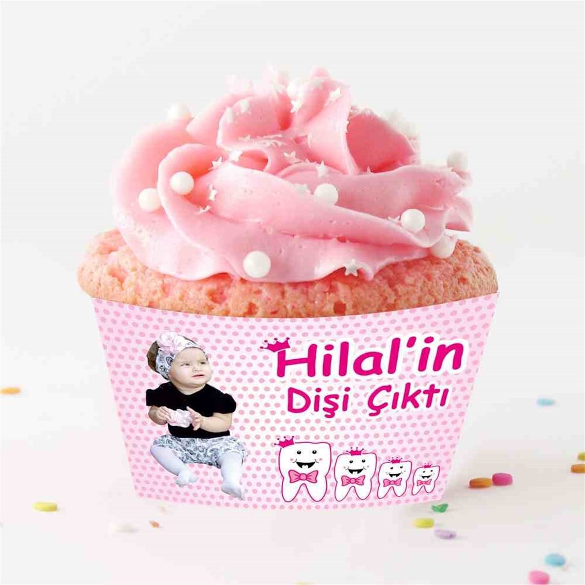 Diş Partisi Gold Şık Temalı Parti Süsleri Cupcake Sargısı  
