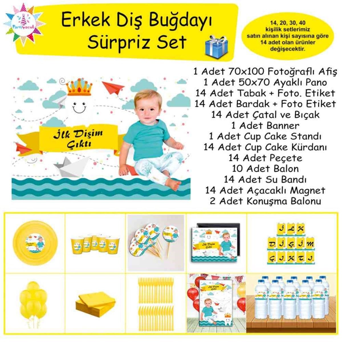 Diş Partisi Kağıt Gemi Temalı Süpriz Set 