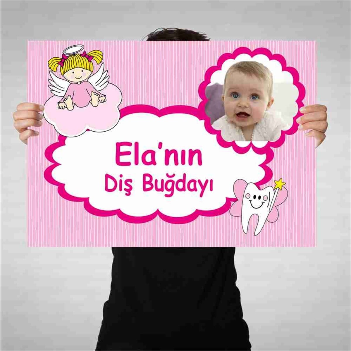 Diş Partisi Mor Vintage Çiçekli Diş Bez Afiş 
