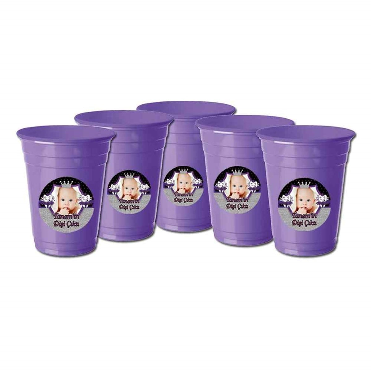 Diş Partisi Mutlu Pembe Melek Bardak 5 Adet 