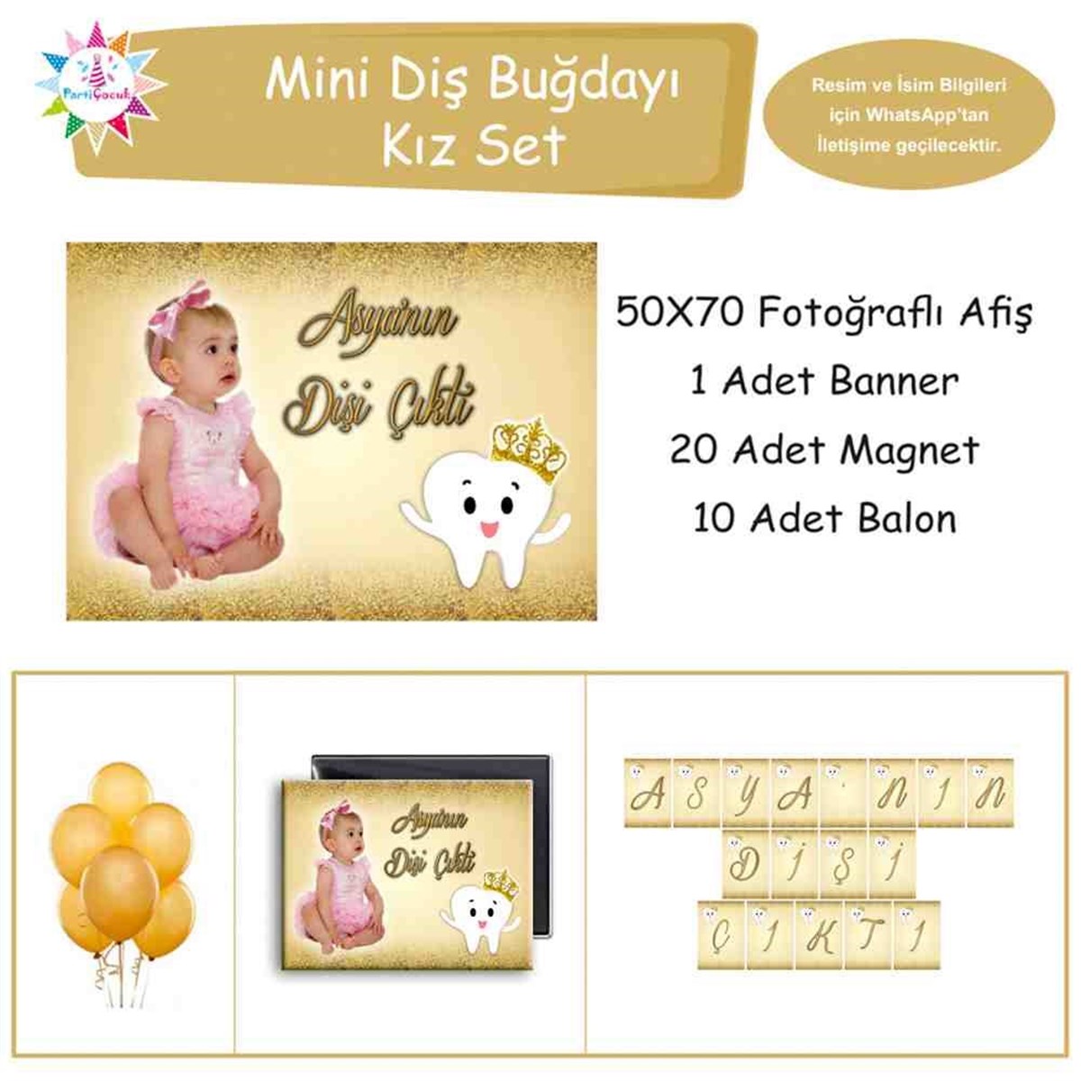 Diş Partisi Papatyalı Dişli Mini Set 