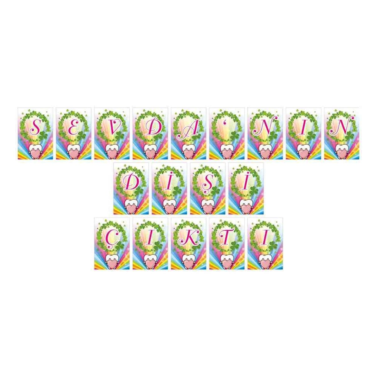 Diş Partisi Şanslı Yonca First Teeth Seti Harf Banner 