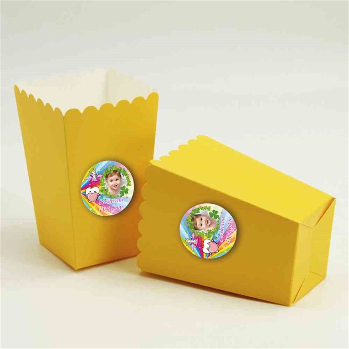 Diş Partisi Şanslı Yonca First Teeth Seti Popcorn Kutusu 10 Adet  