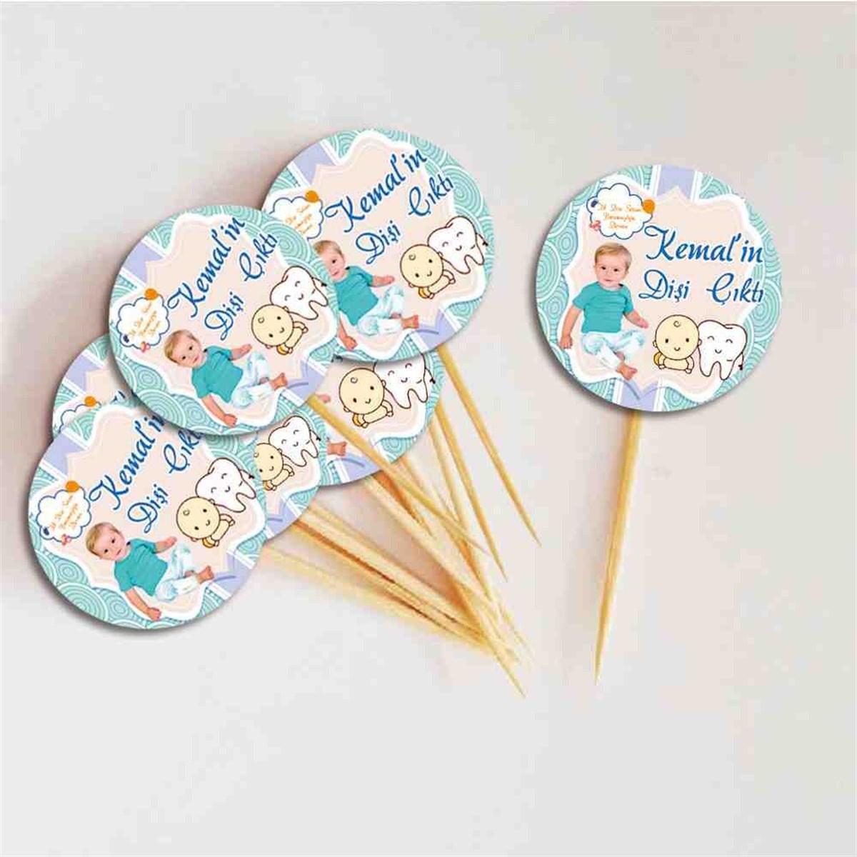 Diş Partisi Sevimli Çocuk ve Diş Parti Süsü Cupcake Kurdanı 