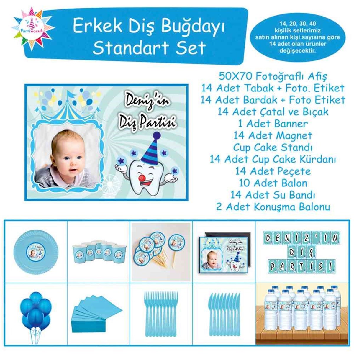 Diş Partisi Sirk Temalı Standart Set 