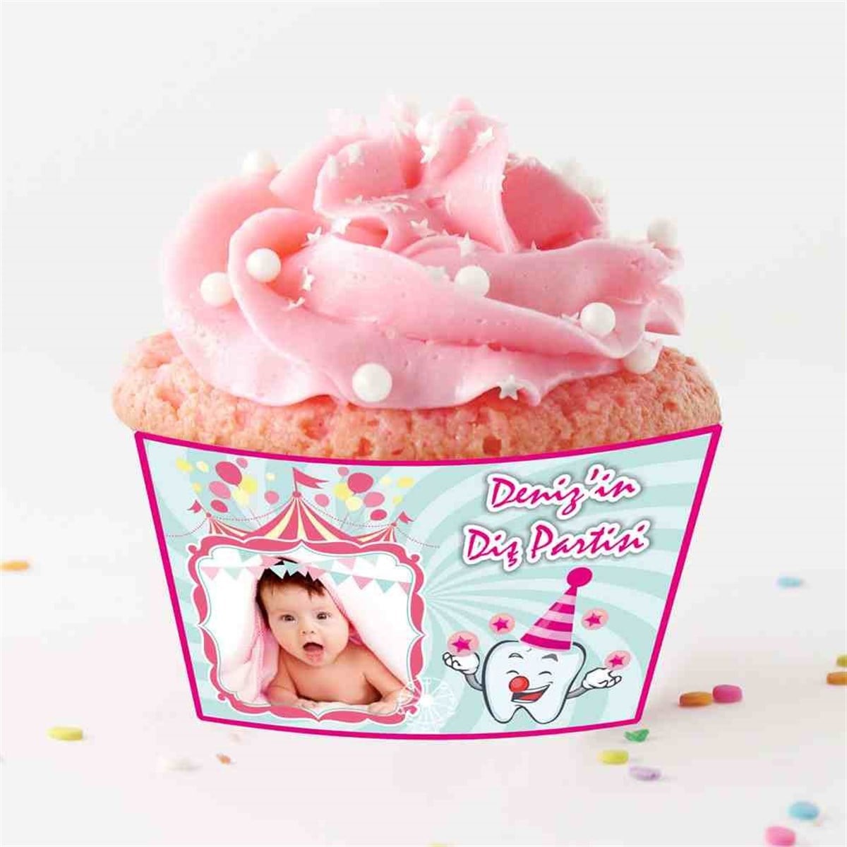 Diş Partisi Sirk ve Palyaço Diş Cupcake Sargısı 
