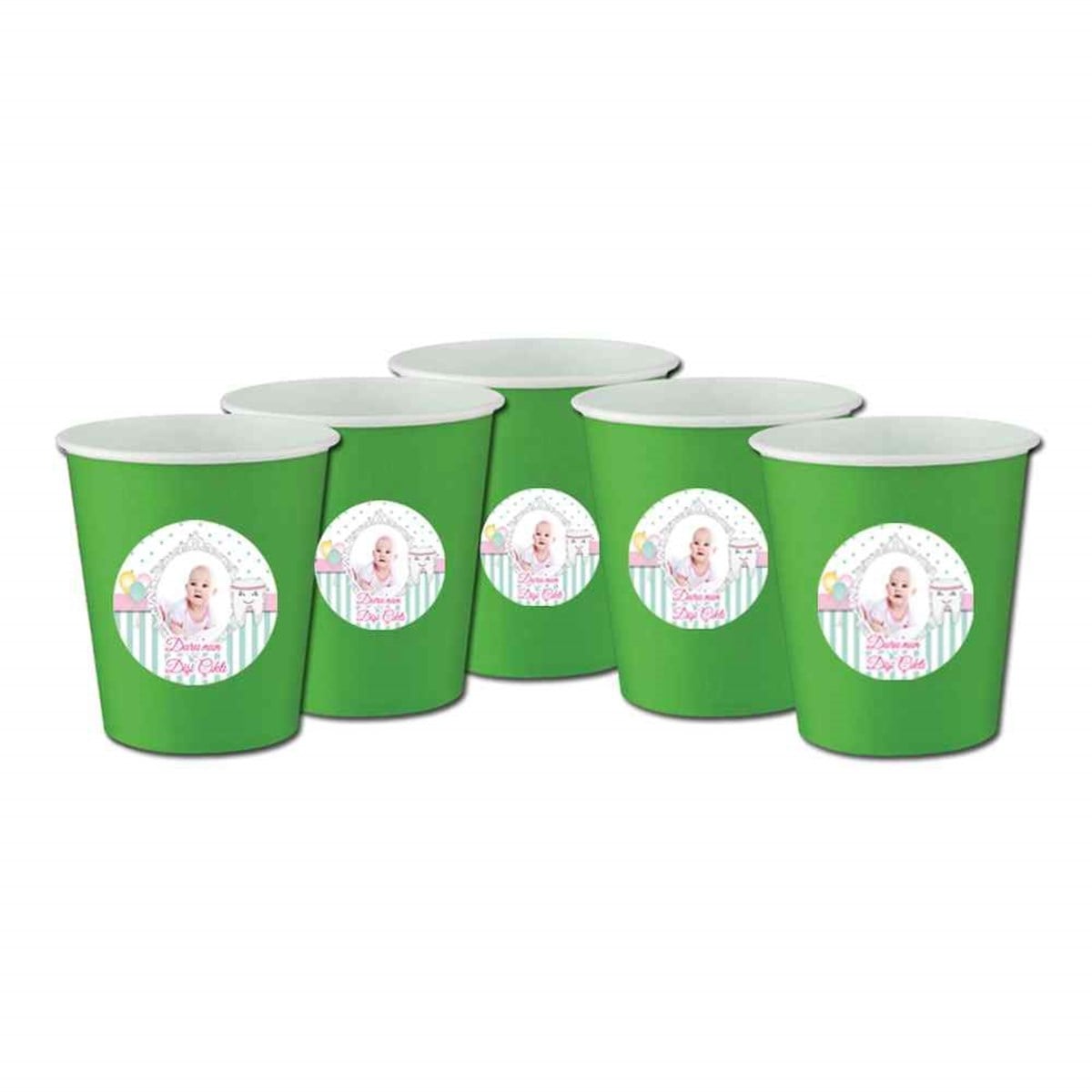 Diş Partisi Süslü Diş Bardak 5 Adet 