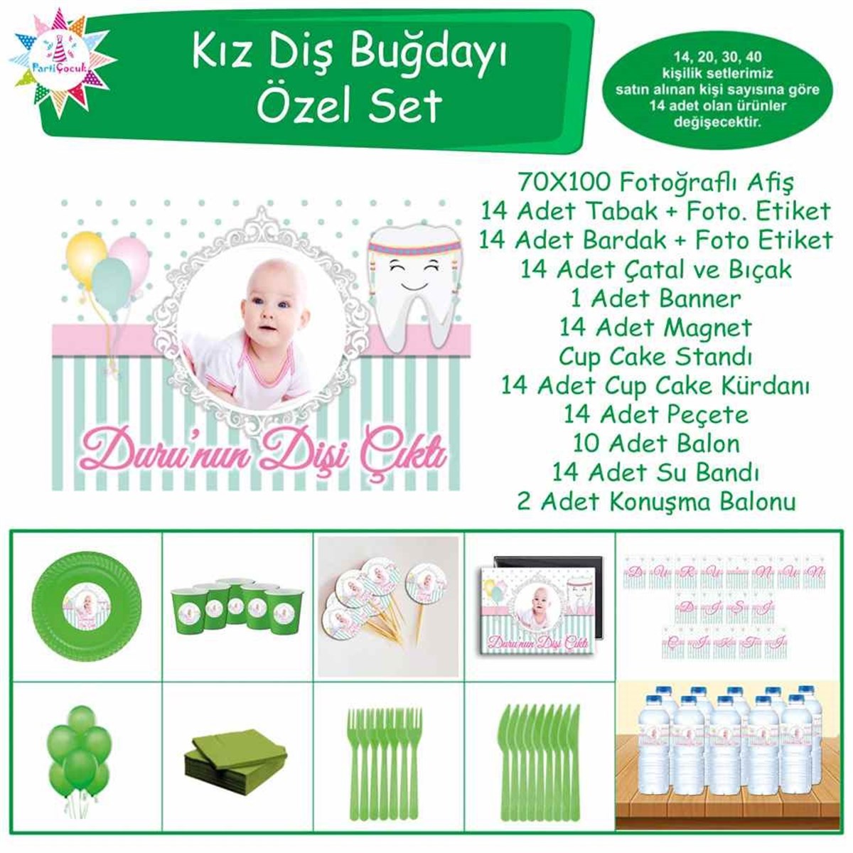 Diş Partisi Süslü Diş Özel Set 