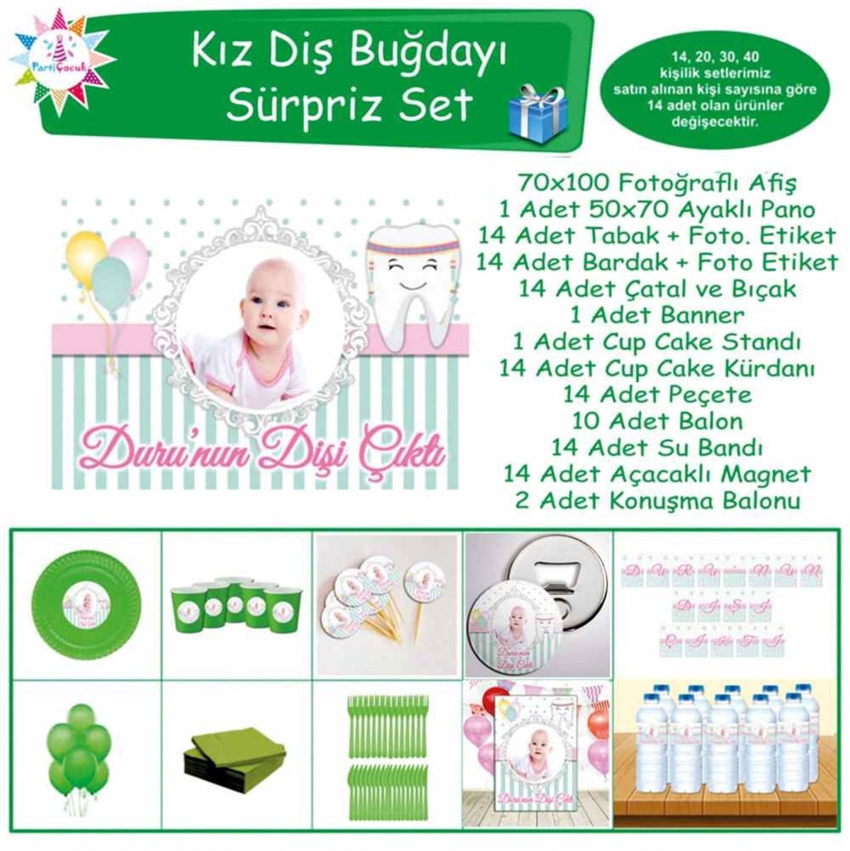 Diş Partisi Süslü Diş Sürpriz Set 