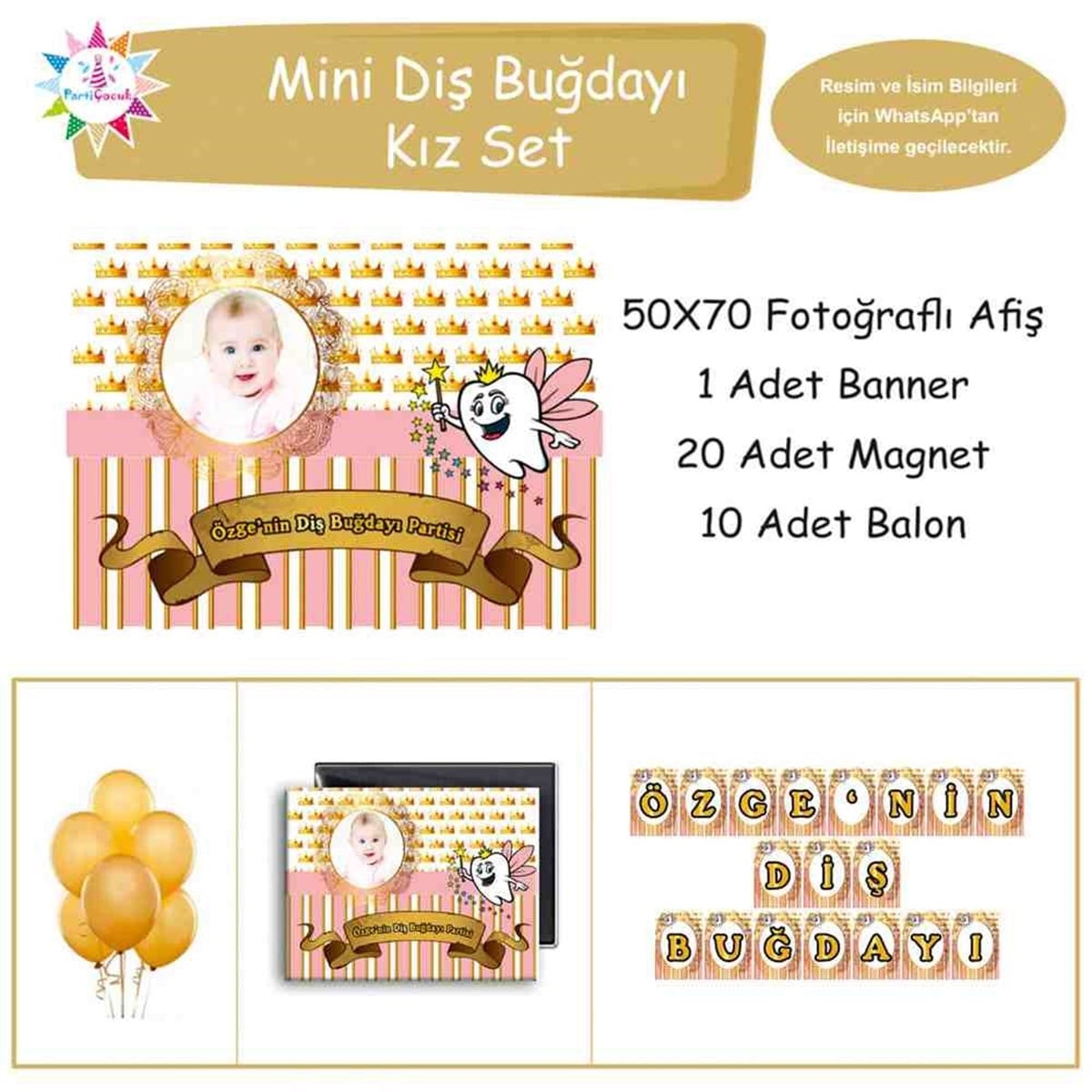 Diş Partisi Taçlı Diş Partisi Seti  Mini Set 