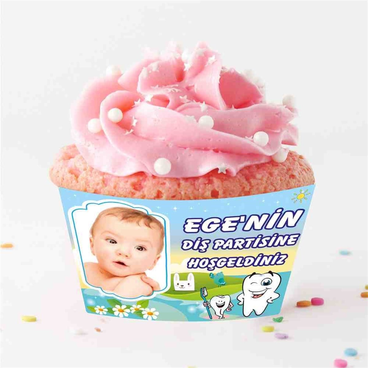 Diş Partisi Yeşil Dünya Parti Cupcake Sargısı 