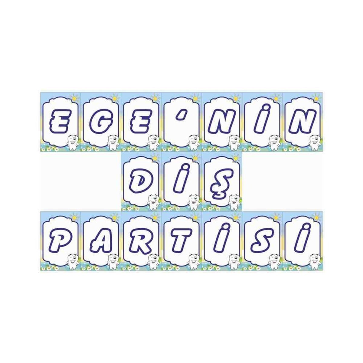 Diş Partisi Yeşil Dünya Parti Seti Harf Banner 