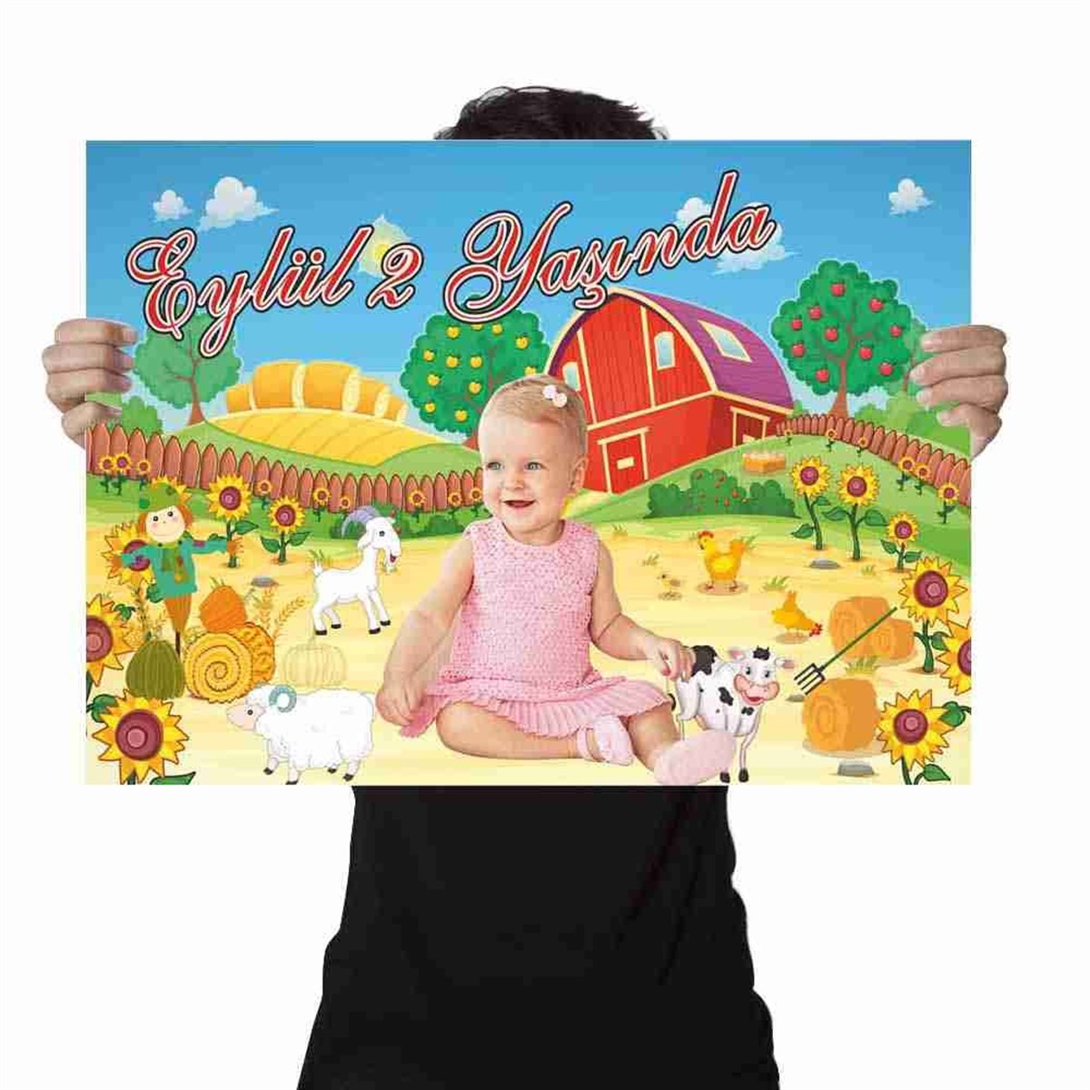 Doğum Günü Afişi Çiftlik Konsepti 