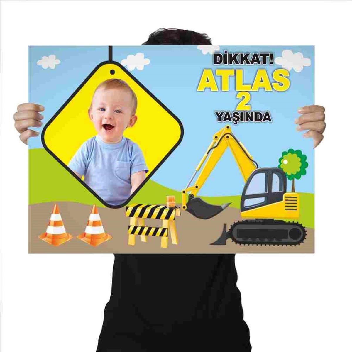 Doğum Günü Afişi Kişiye Özel İnşaat Konsepti 