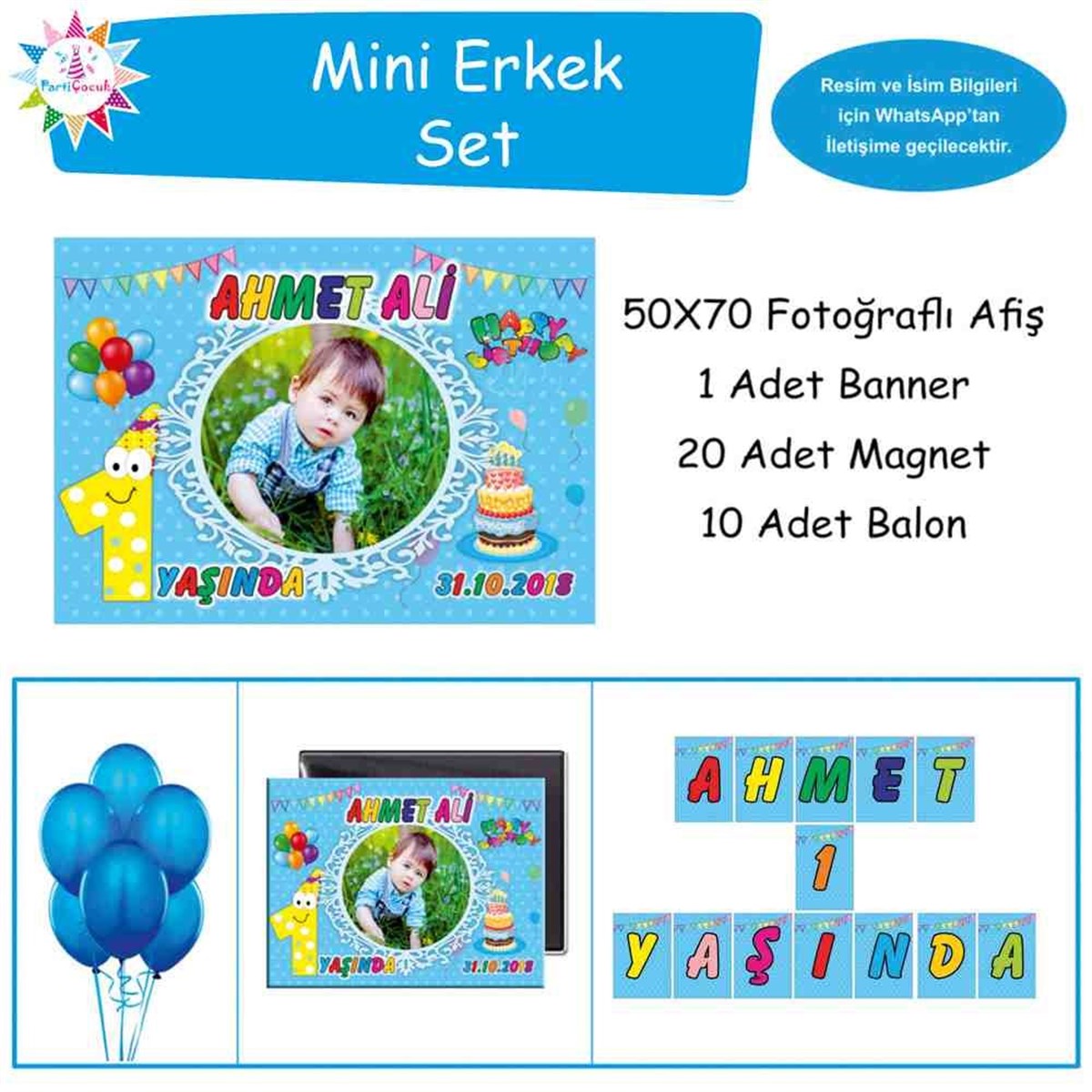 Doğum Günü   Balonlu 1 Yaş Konsept Doğum Günü Paketi 
