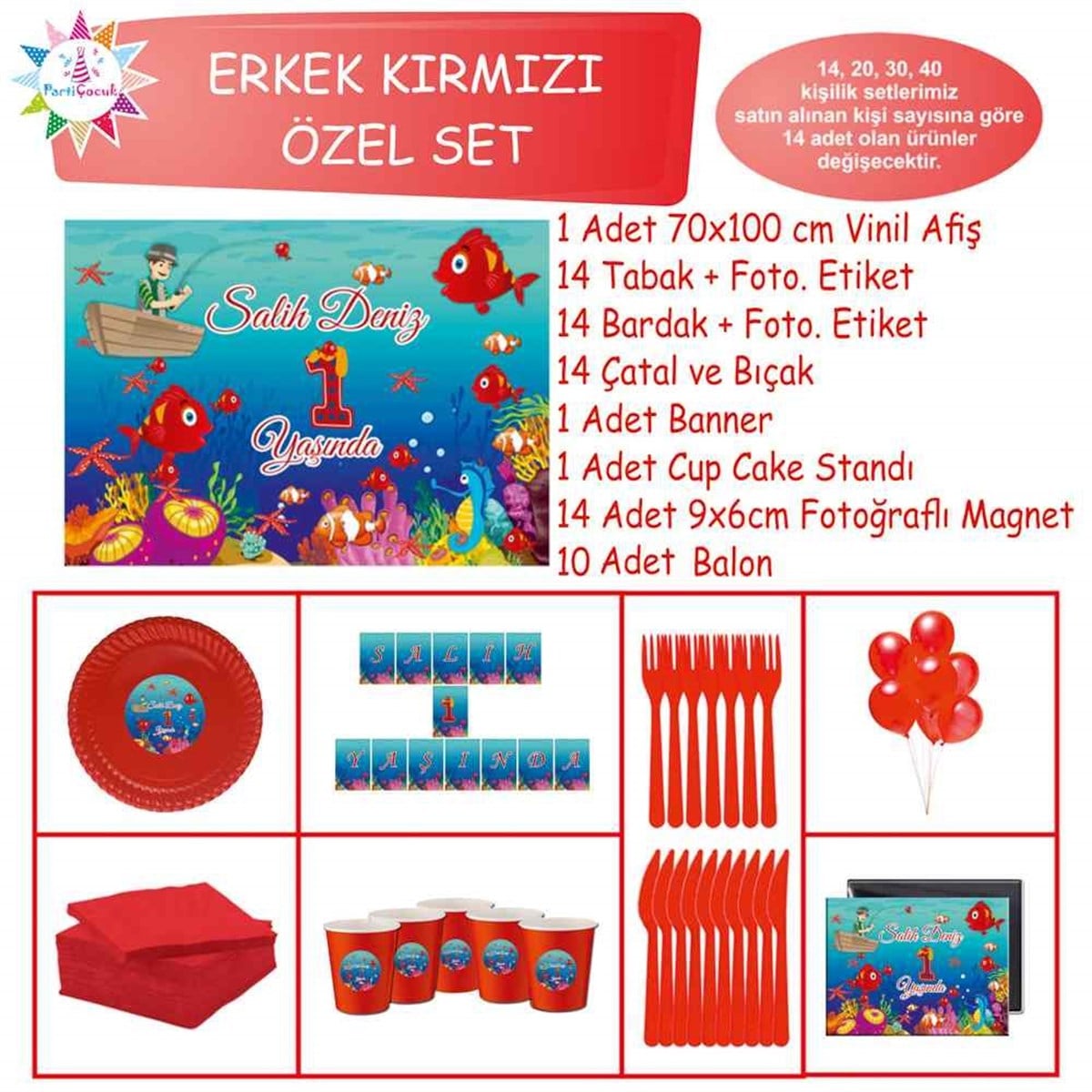 Doğum Günü Deniz Atı Balık Konsept Özel Set 